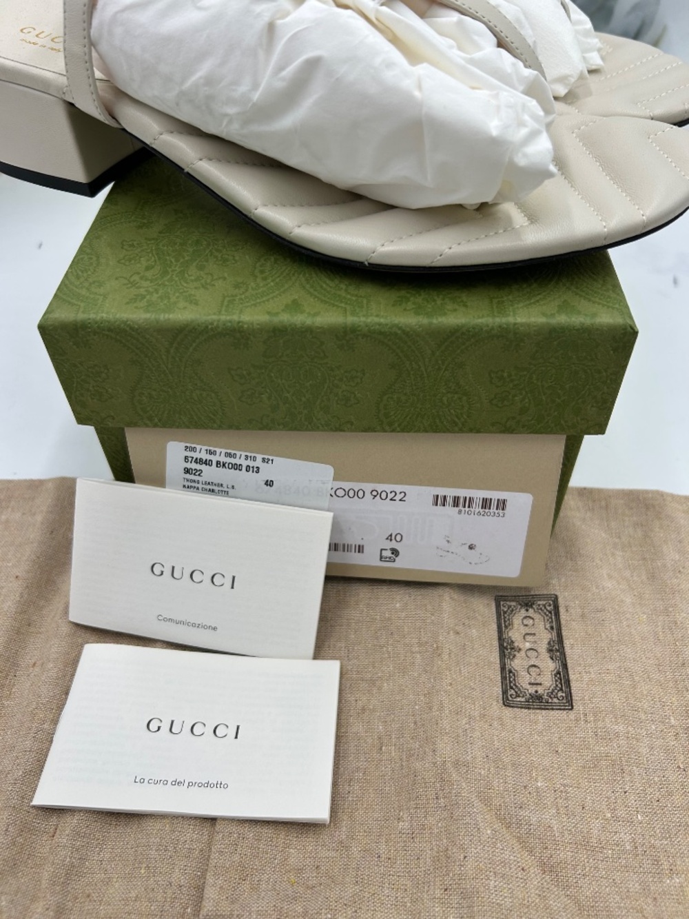 Women’s Gucci GG Marmont Matelasse Leather Thong Sandal. Size 10/fits 10.5 US - Picture 10 of 10